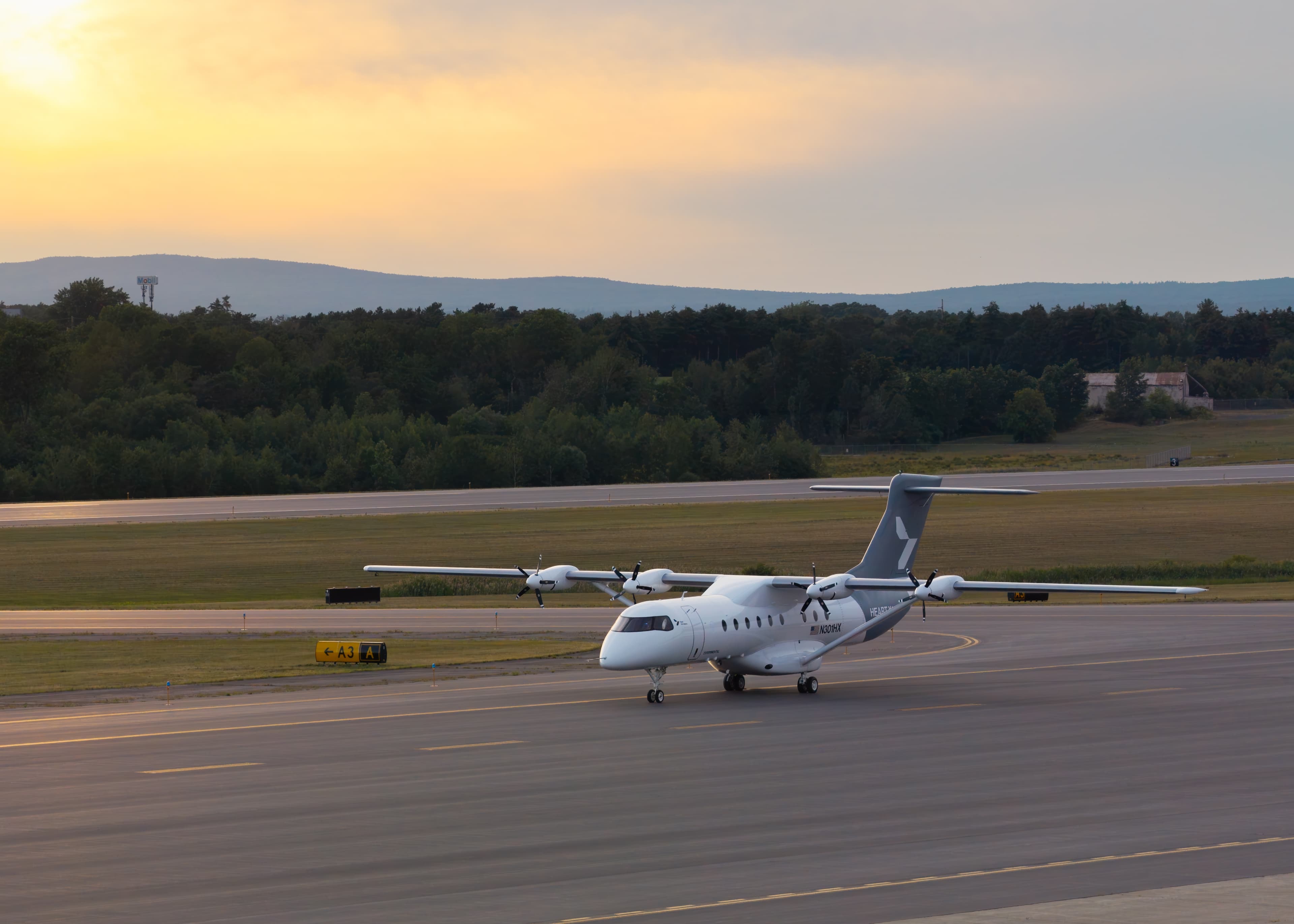 X1 prototype on the apron at dawn — Plattsburgh, NY