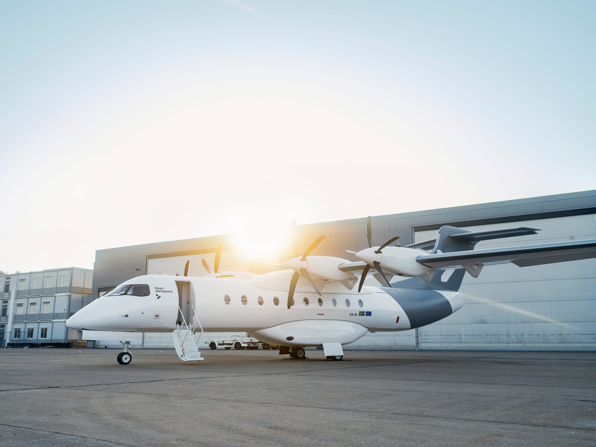 Heart X1 outside the test flight base hangar in Plattsburgh, NY